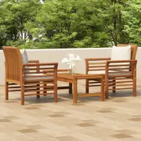 Gossi set mobilier de gradina cu perne, 3 piese, lemn masiv acacia