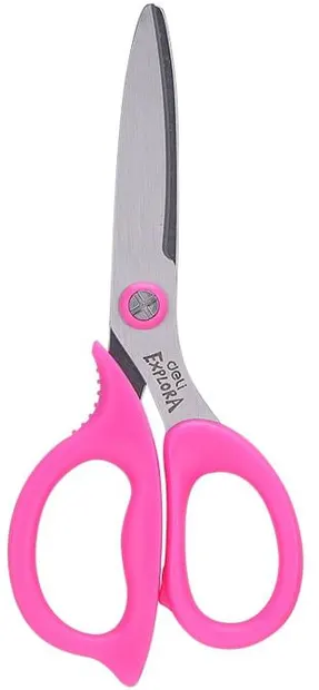 Foarfecă pentru copii Deli Explora Kids - E77755, 13,5 cm, roz