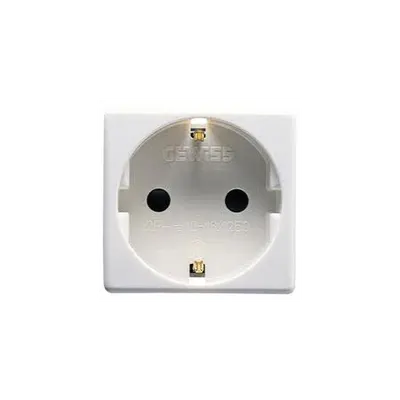 Priza Gewiss schuko SYSTEM Alb 220-250V ac - 2P+E 16A - 2 Module