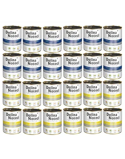 DOLINA NOTECI Premium Mix pui și cod cu broccoli 24x800 g conserve hrană umedă câini