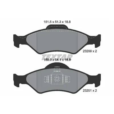 Set placute frana, frana disc TEXTAR 2320001