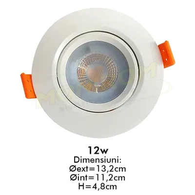 Spot led reglabil plastic 12w/6500k