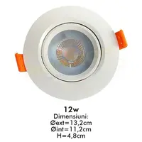 Spot led reglabil plastic 12w/6500k