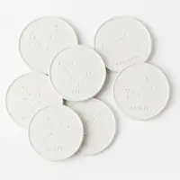 Suport pahar cu semnul zodiacal din ceramică jesmonite – Ø10 cm - Marmorată gri / Pisces (Pești)