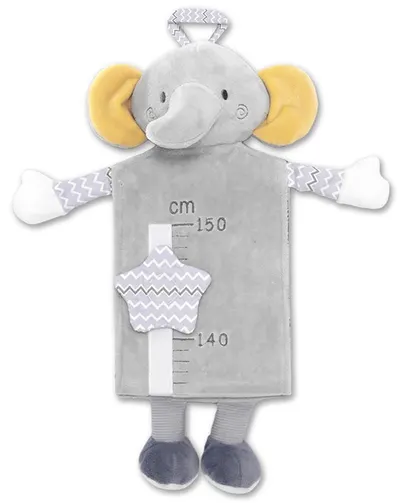 Bandă de măsură pentru perete pentru copii Lorelli - Elefant, gri