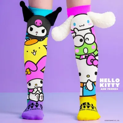 Șosete lungi colorate Madmia Fantasy Hello Kitty & Friends 3D pentru fete 6-99 ani