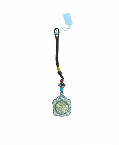 Amuleta feng shui cu 8 simboluri norocoase si zodii chinezesti argintiu cu auriu