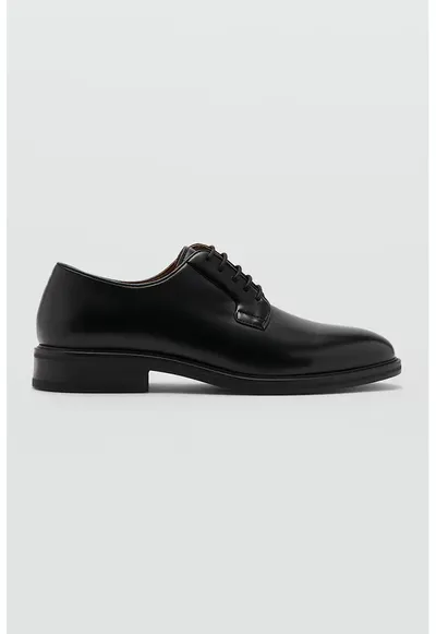 Pantofi Derby de piele ecologica - Negru