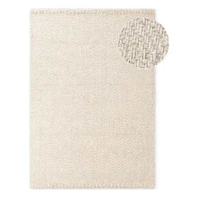 Covor crem-fildeș țesut manual din amestesc de lână 80x150 cm Majoli – Elle Decoration
