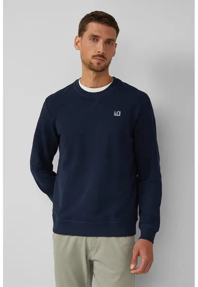 Bluza de trening regular-fit cu aplicatie logo - Bleumarin