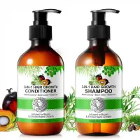Set Crestere Par cu Sampon si Balsam 3 in 1 Rozmarin, Ricin, Batana, NOVA KISS 2 x 300 ml