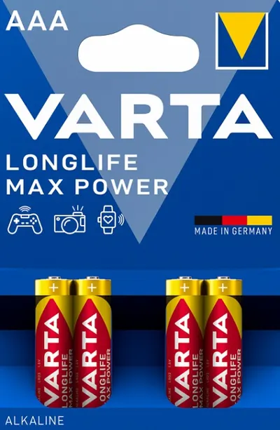 Baterii alcaline VARTA - Longlife Max Power, AAA, 4 buc.