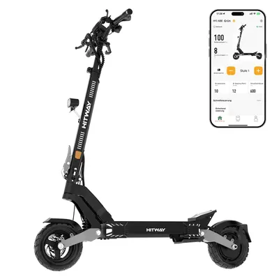 Trotinetă electrică pliabilă 1373Wh, autonomie 110 km, anvelope tubeless 10"