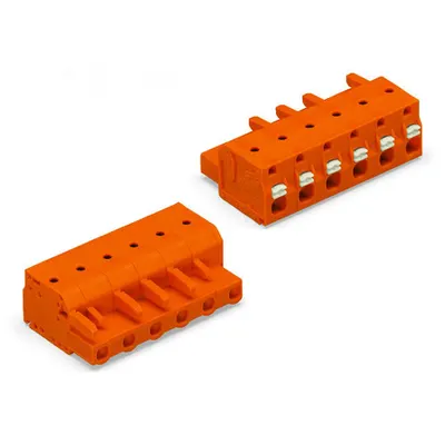 1-conductor female plug; push-button; 2.5 mm²; Pin spacing 7.62 mm; 12-pole; 2,50 mm²; orange