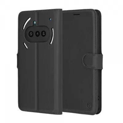 Husa pentru Nothing Phone (3a), Techsuit, Leather Folio, Neagra