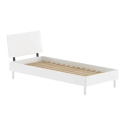 Pat alb din lemn de fag cu somieră 90x200 cm Forrest – Vipack