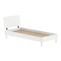 Pat alb din lemn de fag cu somieră 90x200 cm Forrest – Vipack