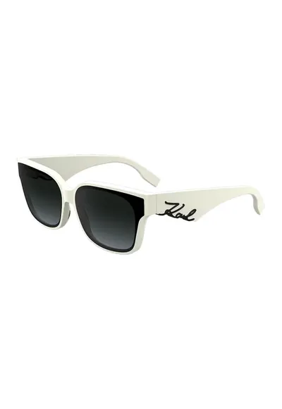 Ochelari de soare dreptunghiulari cu animal print - Negru/Ivoire