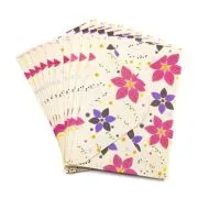 Plic color CNX, diverse culori, 110x160mm, model cu flori, set 10 buc