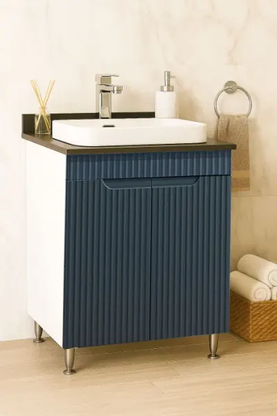 Set Baza front MDF si Lavoar seria 633, 60 cm, antracit