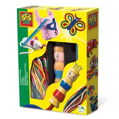 Set de tricotat de jucarie cu papusa frantuzeasca
