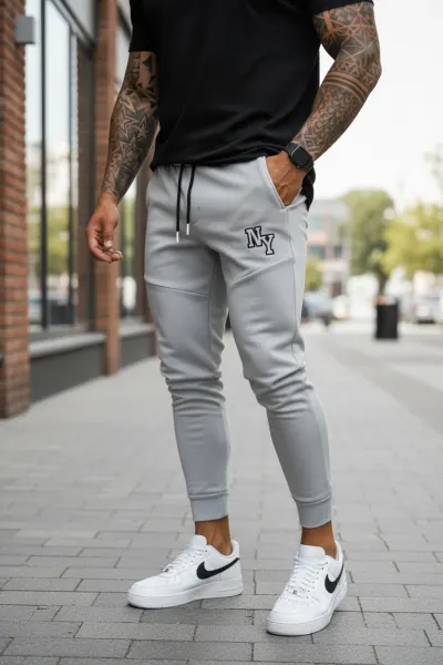 Pantaloni de trening gri conici 12347 13-4.2