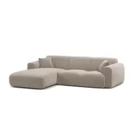 Colțar modular gri deschis cu tapițerie din catifea (cu colț pe partea stângă/cu șezlong) Molino – Micadoni
