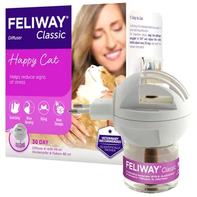 Difuzor antistres pentru pisici Feliway Classic, plus rezerva, 48 ml
