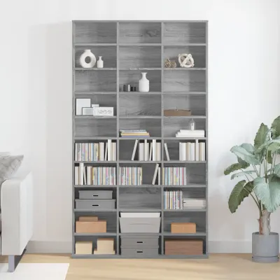 vidaXL Dulap CD-uri, sonoma gri, 102x23x177,5 cm, lemn prelucrat