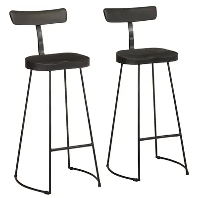 Gossi scaune de bar 2 buc negru 49x43x103 cm lemn masiv mango