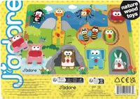 Puzzle din lemn pentru copii J′adore din 10 piese - Animale