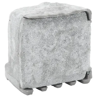 Gossi priza de exterior cu tarus si 4 cai, gri aspect piatra
