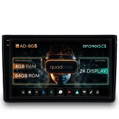 Navigatie 2K Audi A4(B6 B7) Seat Exeo, Android, S-Quadcore 4GB RAM + 64GB ROM, 9.5 Inch - AD-BGS90042K+AD-BGRKIT425