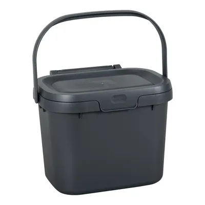 Recipient pentru deșeuri compostabile cu capac Addis, 24,5 x 18,5 x 19 cm, gri închis
