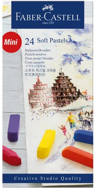 Faber-Castell Goldfaber Dry Crayons - Soft, mini, 24 de culori