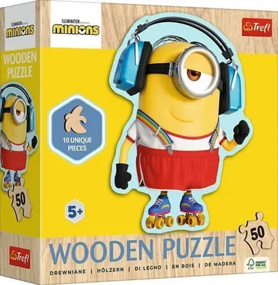 Puzzle din lemn pentru copii Trefl din 50 piese - Minionul nebun