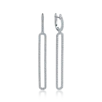 Cercei candelabru din aur alb cu diamante de 0.99ct