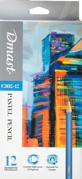 Creioane de culoare pastel Deli Dmast - 12 culori