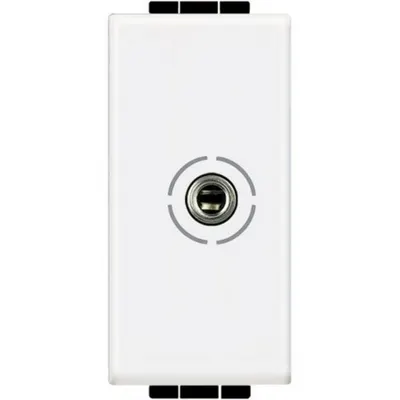 Conector cu mufa de tip mama 3,5 mm LiVinglight - cu surub - Alb - 1 modul