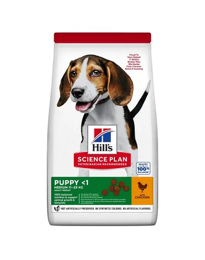 HILL'S Science Plan Canine Puppy Medium Chicken 18 kg Hrana uscata catei de talie medie, cu pui