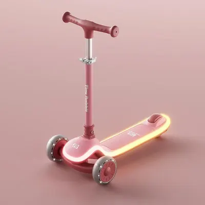 Trotineta pliabila pentru copii Nichiduta Magic Ride Pink, cu lumini LED, ghidon reglabil pe inaltime, manere ergonomice, frana pe roata din spate, roti silentioase, dimensiune 60 x 84 cm