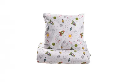 Lenjerie 3 piese model Rachete + Protectie impermeabila patut 120x60 cm