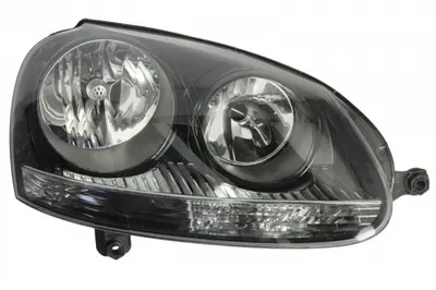 Far dreapta (2 H7, reglaj electric, cu motoras, fundal negru argintiu) VW GOLF, JETTA 2003-2010