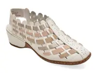Pantofi RIEKER albi, 47156, din piele ecologica