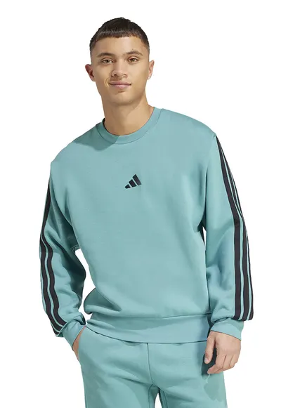 Bluza de trening din amestec de bumbac cu detaliu monograma - Turcoaz/Negru stins