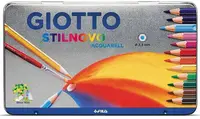 Creioane acuarelă Giotto Stilnovo - 12 culori, în cutie metalică