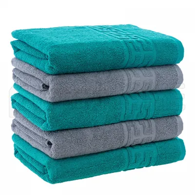 Set 5 Prosoape Baie, Bumbac 100%, Verde Gri