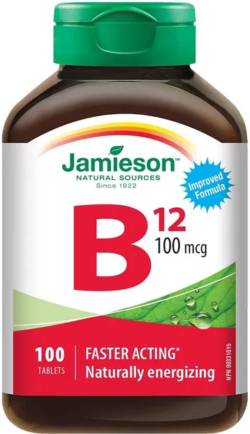 Vitamina B12, 100 mcg, 100 tablete, Jamieson