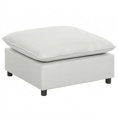 HOMCOM Otomană pătrată pentru living, ottoman cu picioare din plastic, pouf pentru dormitor, hol, 75x75x40 cm, gri | Aosom Romania
