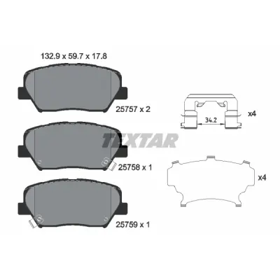 Set placute frana, frana disc TEXTAR 2575701